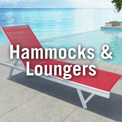 Outdoor patio loungers and hammocks