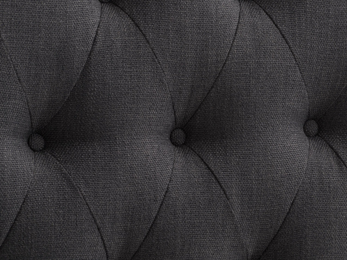 Dark grey diamond tufted headboard, twin/single size, upholstered fabric, elegant bedroom decor.