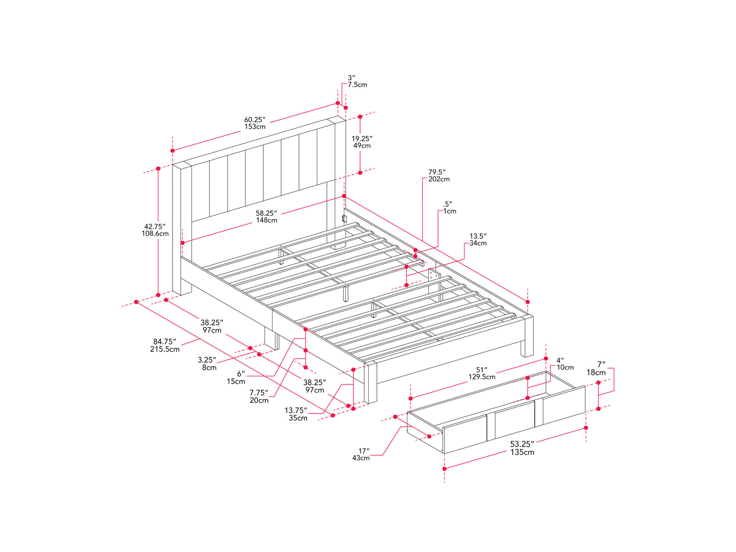 Channel Tufted Beige Queen Bed with Storage - FINAL SALE ITEM