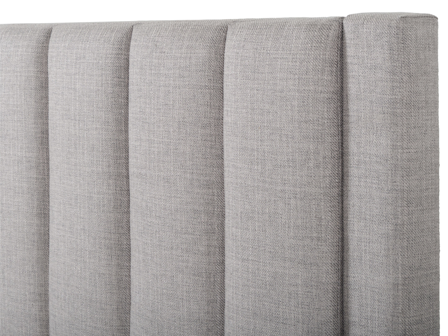 Channel Tufted Grey Double Bed with Storage - FINAL SALE ITEM