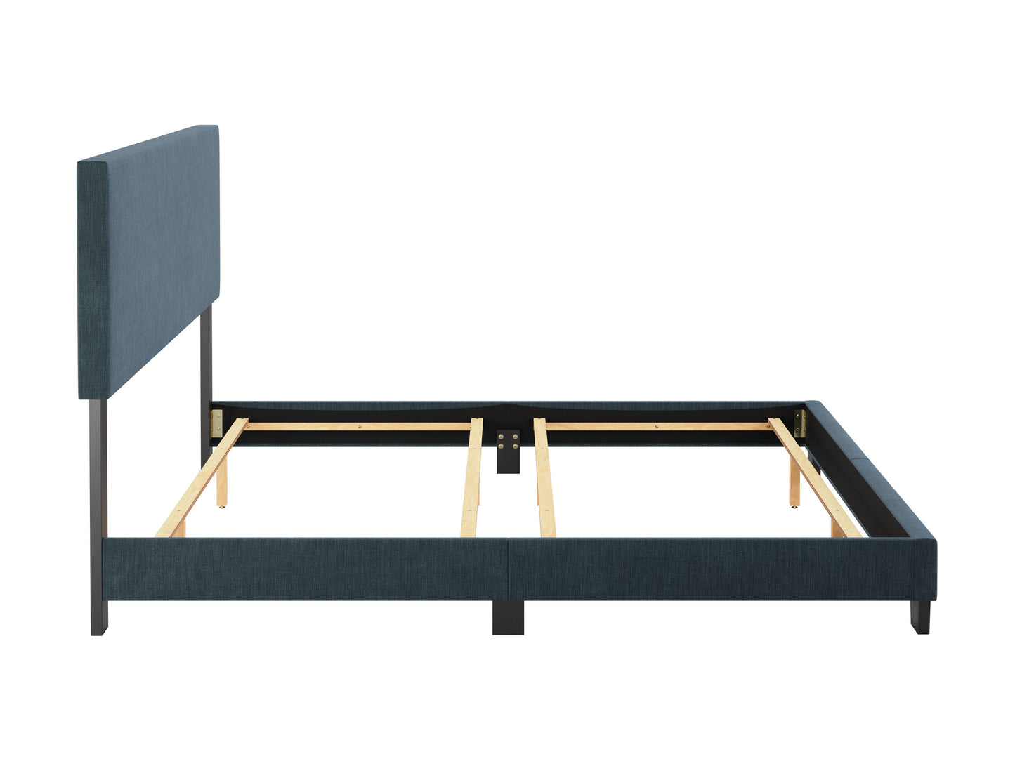 Modern Minimalist Upholstered King Bed, Blue - FINAL SALE ITEM