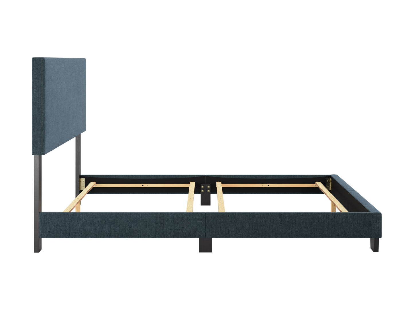 Modern Minimalist Upholstered Queen Bed, Blue - FINAL SALE ITEM