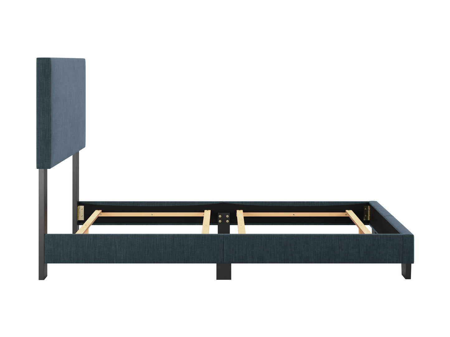 Modern Minimalist Upholstered Single Bed, Blue - FINAL SALE ITEM