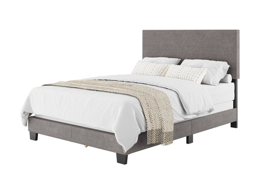 Modern Minimalist Upholstered Full Bed, Dark Gray - FINAL SALE ITEM