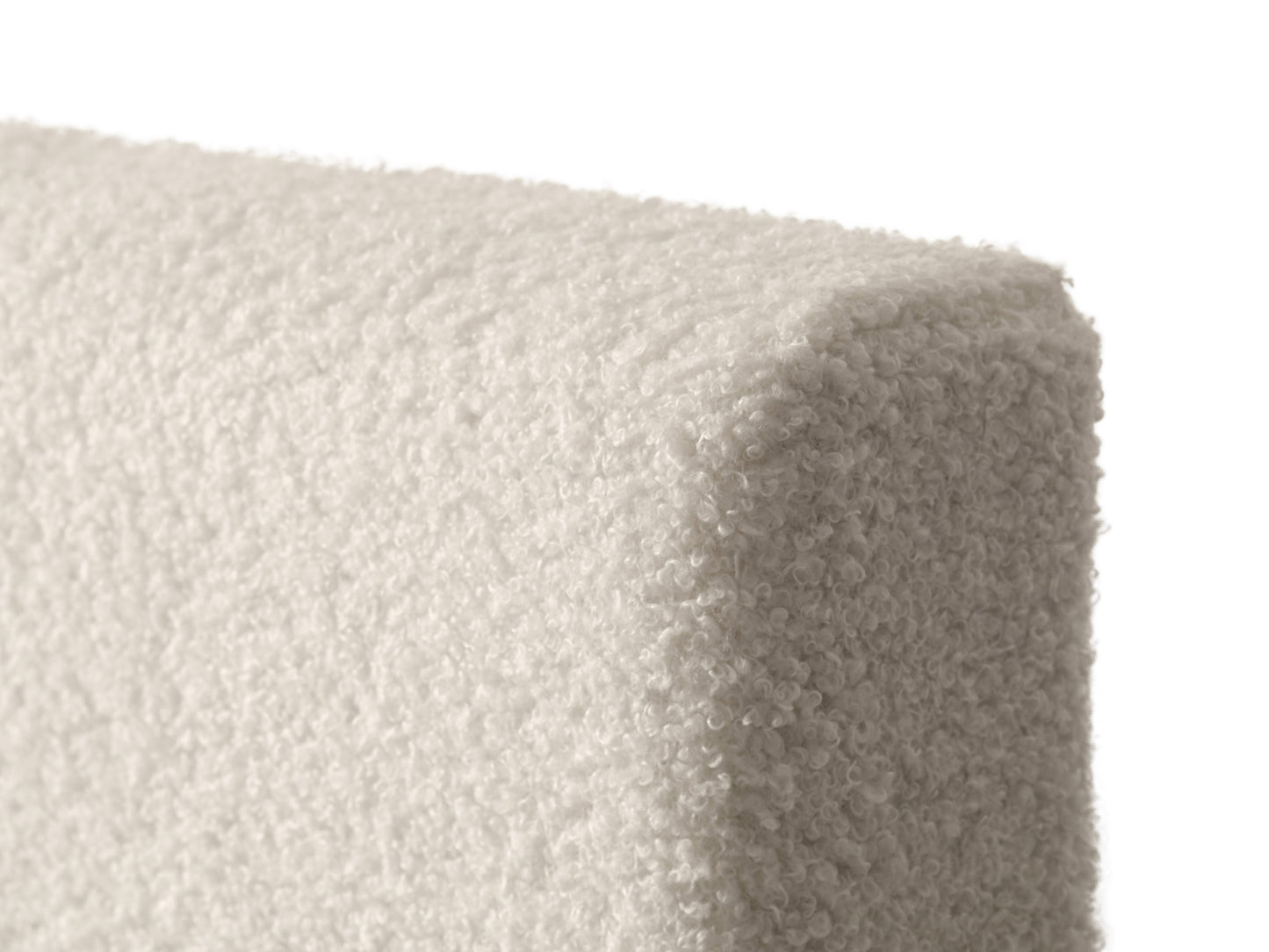 Modern Minimalist Boucle Queen Bed, Off White - FINAL SALE ITEM