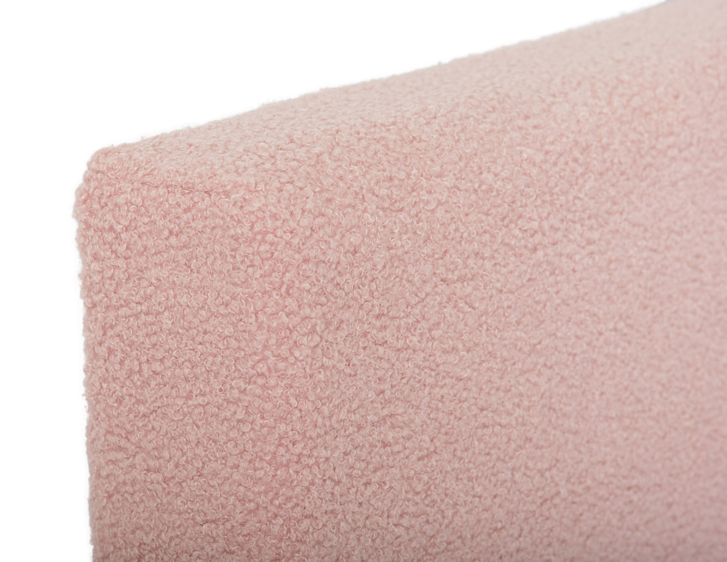 Modern Minimalist Boucle Single Bed, Pink - FINAL SALE ITEM