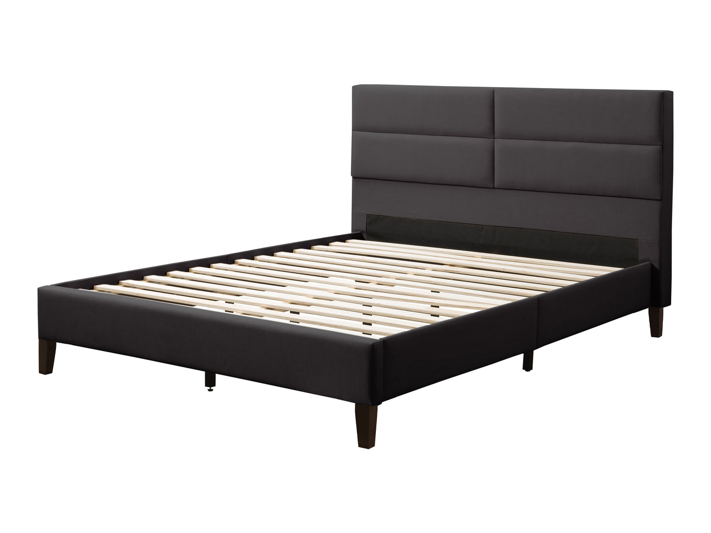 Dark Grey Upholstered King Bed
