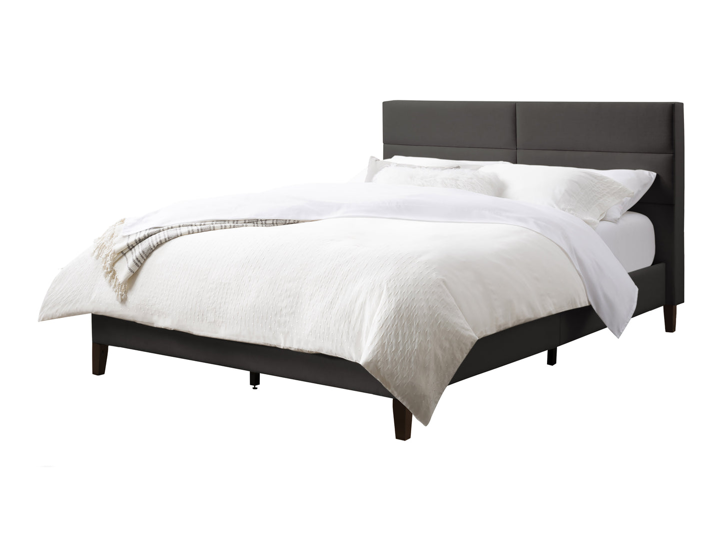 Dark Grey Upholstered Queen Bed - FINAL SALE ITEM