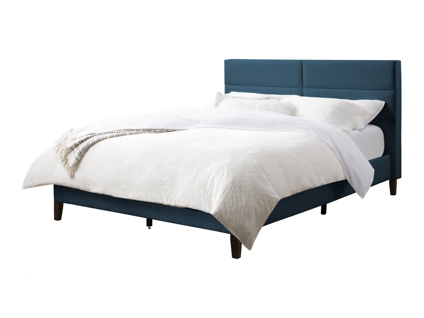 Blue Upholstered Double Bed - FINAL SALE ITEM