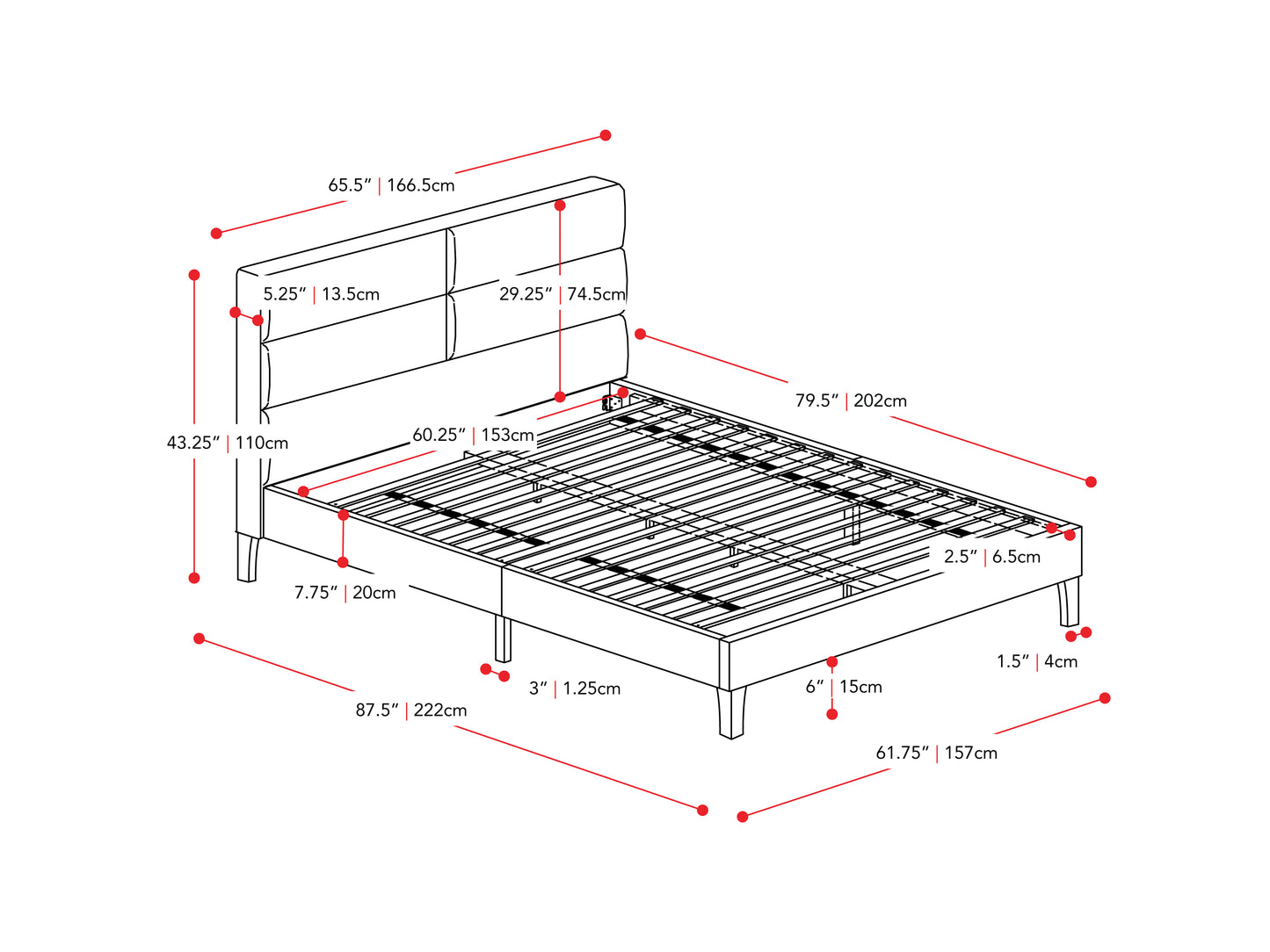Light Grey Upholstered Queen Bed