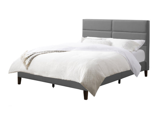 Light Grey Upholstered Queen Bed - FINAL SALE ITEM
