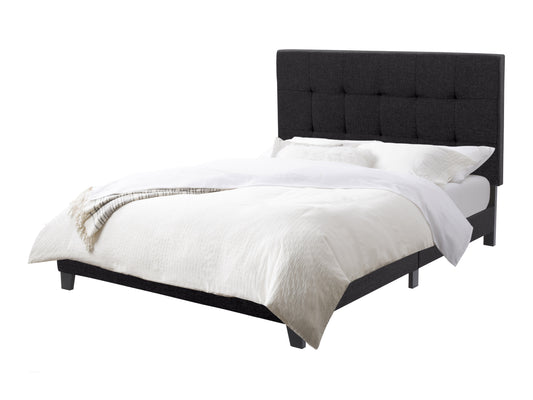 Black Tufted Queen Fabric Bed - FINAL SALE ITEM