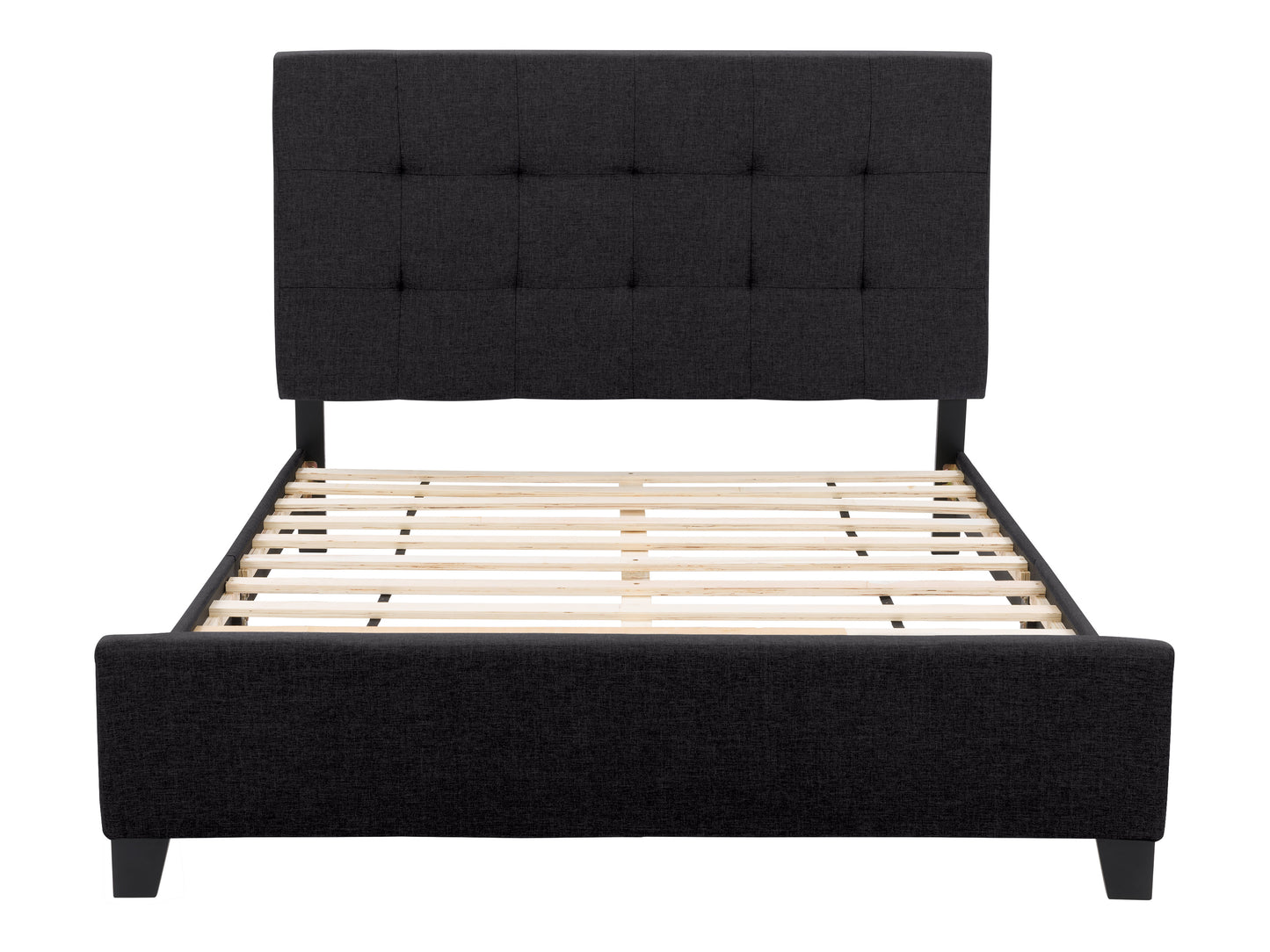 Black Tufted Queen Fabric Bed - FINAL SALE ITEM