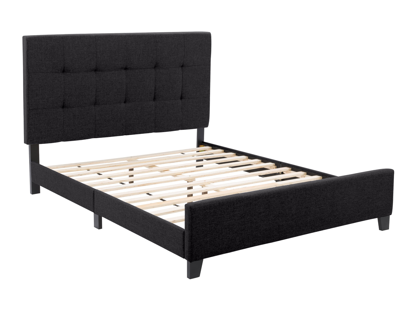 Black Tufted Queen Fabric Bed - FINAL SALE ITEM