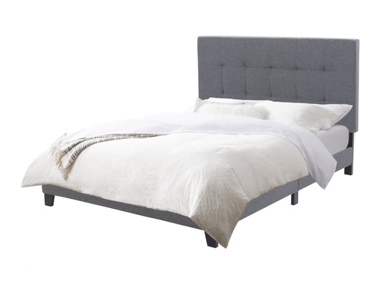 Grey Tufted Queen Fabric Bed - FINAL SALE ITEM