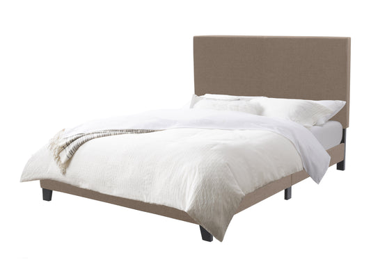 Warm Stone Fabric Double Bed with Slats - FINAL SALE ITEM