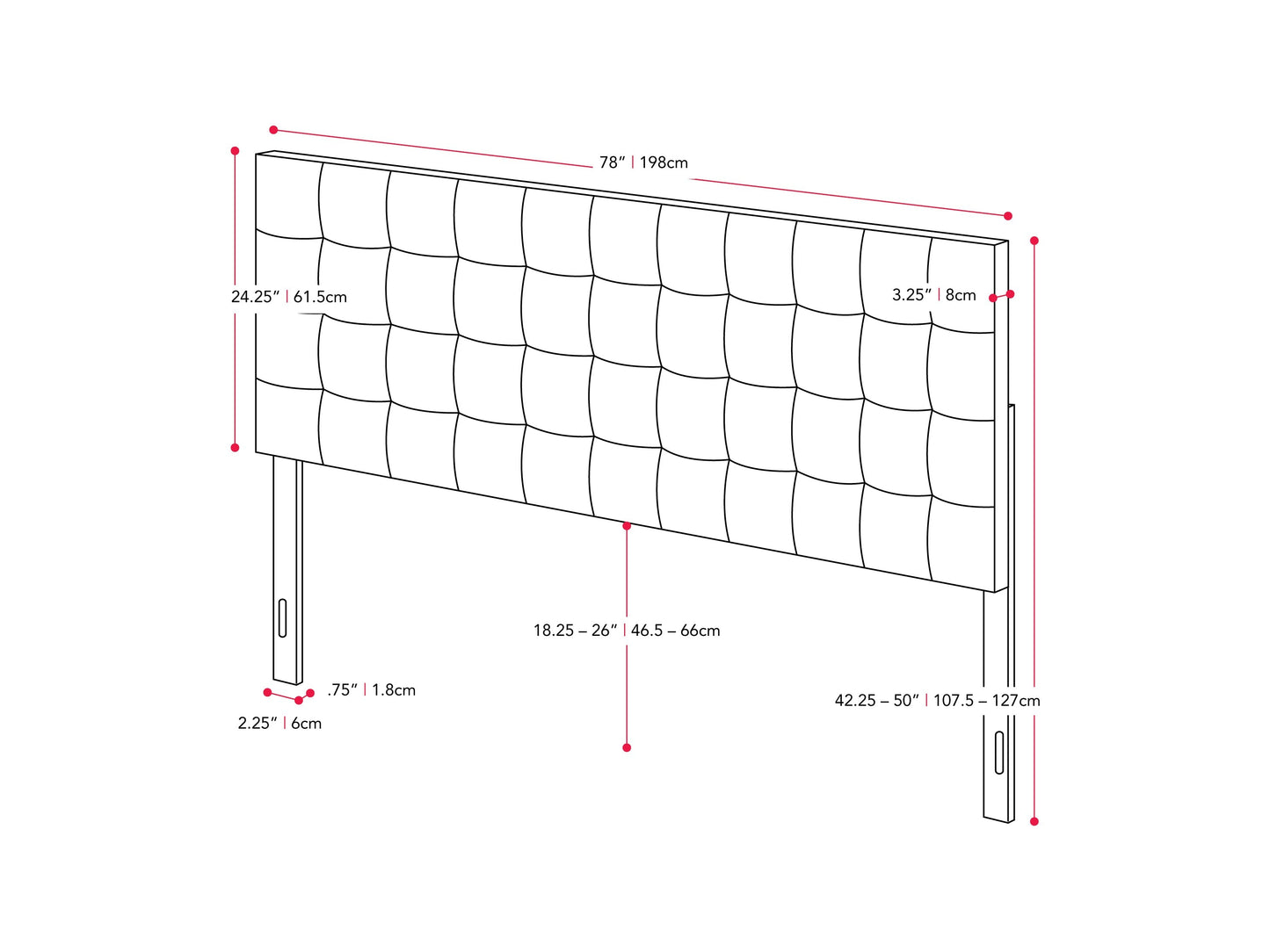 Blue modern king headboard with tufted fabric, sleek design, and wooden frame.