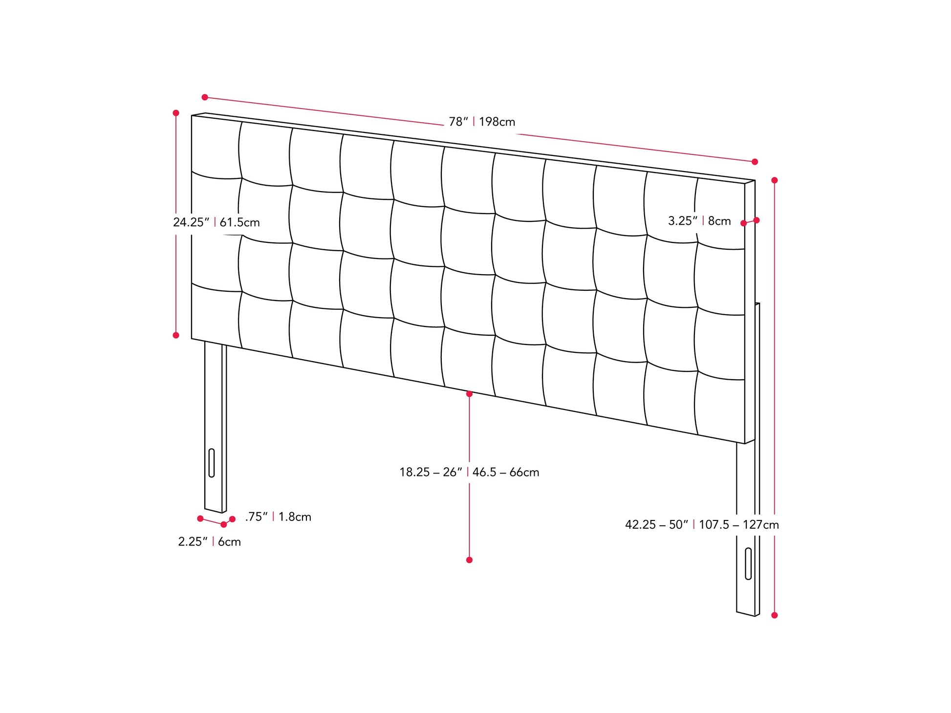 Blue modern king headboard with tufted fabric, sleek design, and wooden frame.