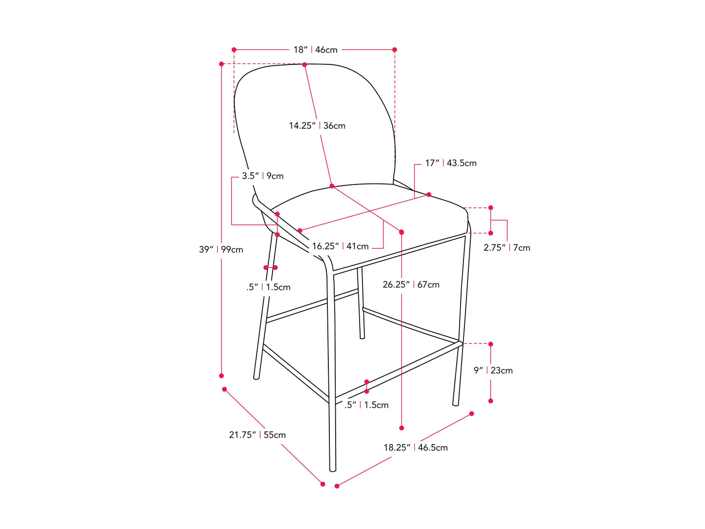 Modern blue bar stool with cushioned seat, chrome legs, and footrest, ideal for contemporary kitchen islands and bars.