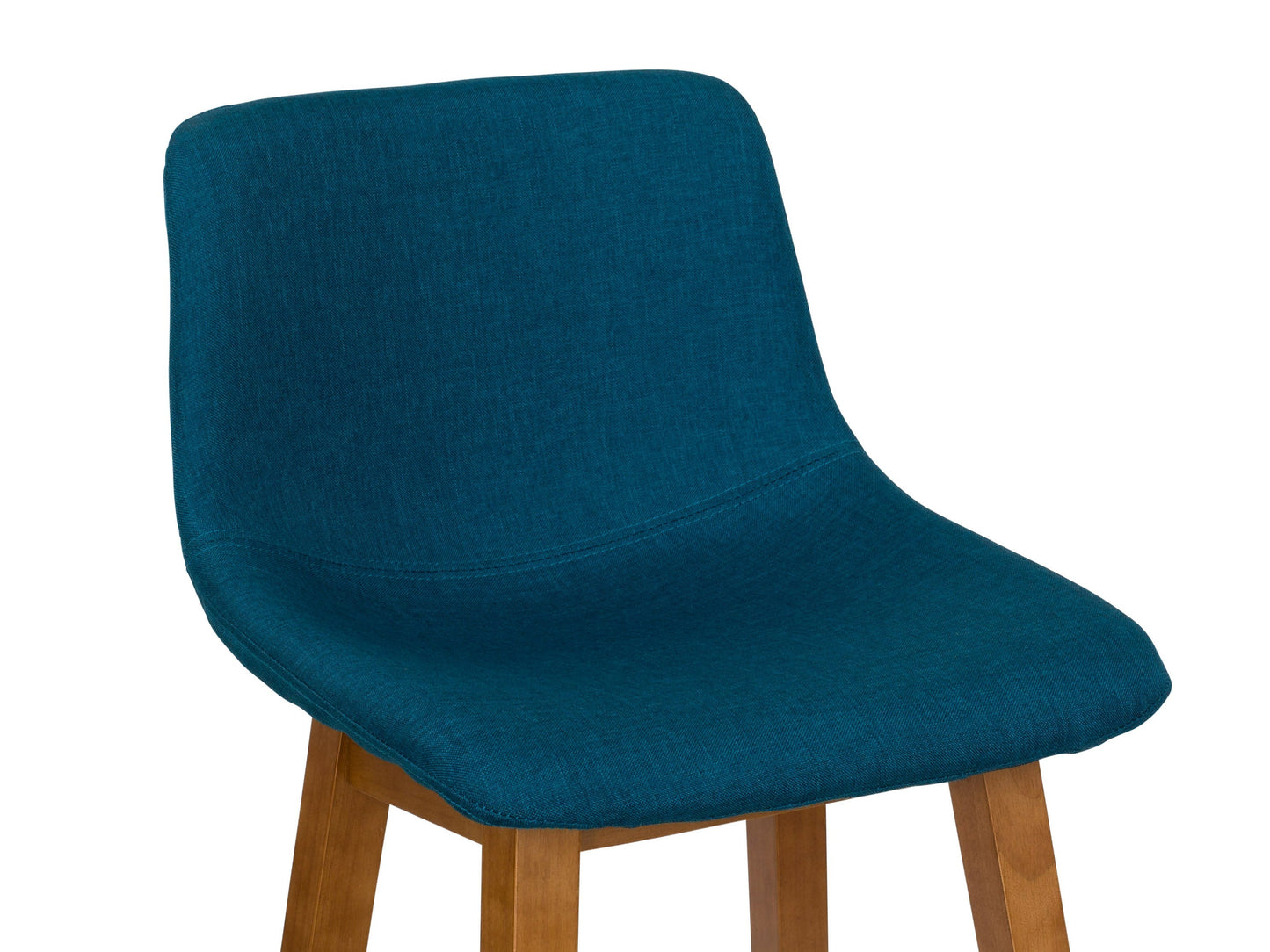 Blue wood bar stools set of 2 with cushioned seats, sleek design, and sturdy wooden legs for modern kitchens or bars.