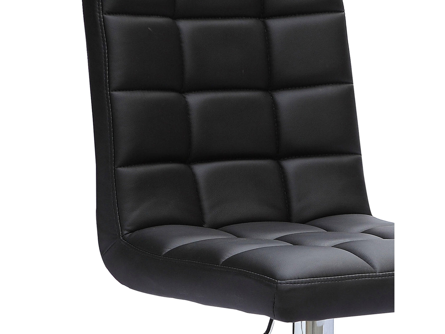 Black high back bar stools set of 2 with cushioned seats, sleek metal legs, and modern design.
