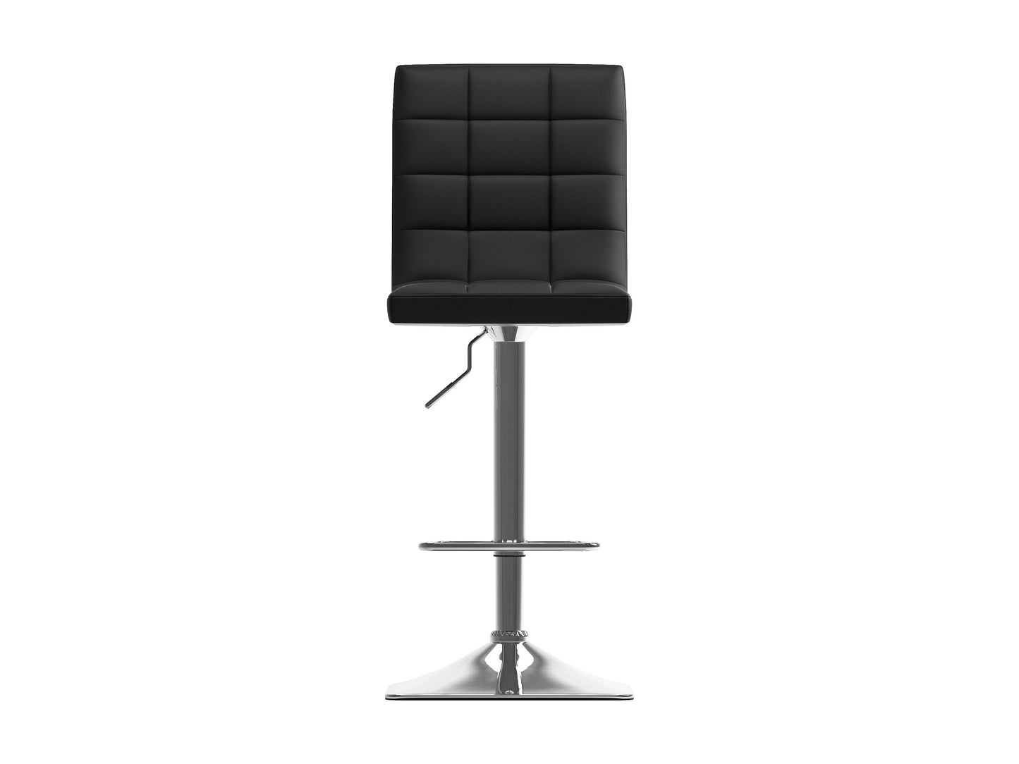 Black high back bar stools set of 2 with cushioned seats, metal frames, and modern design.