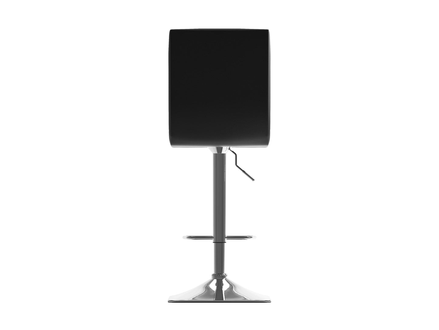 Black high back bar stools set of 2 with cushioned seats, sleek metal legs, and modern design.