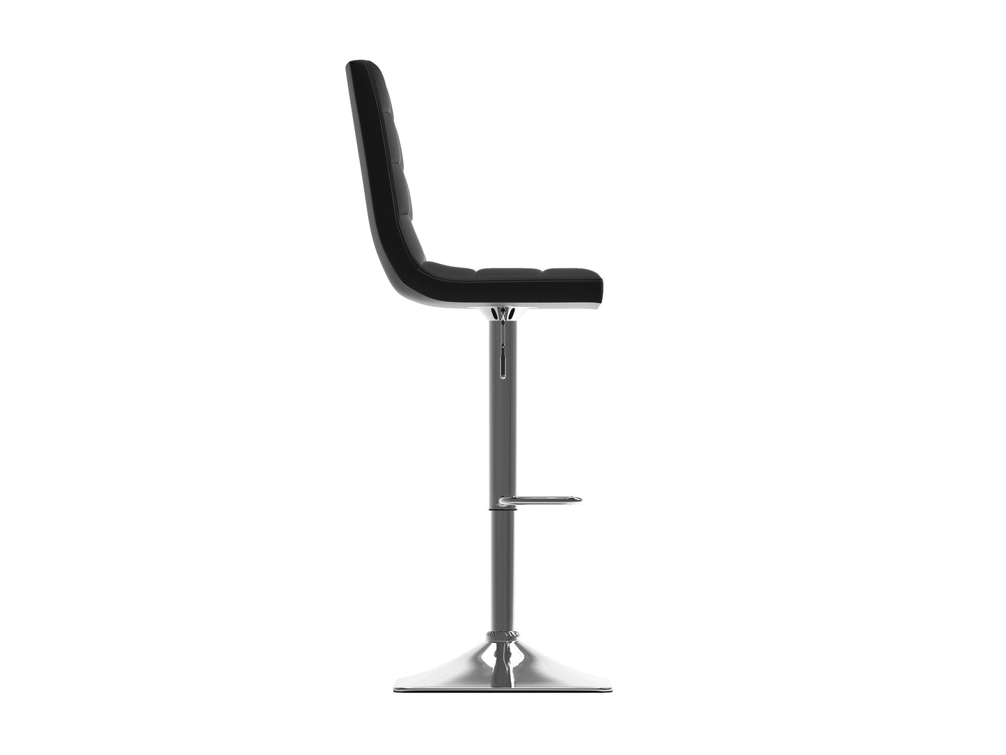 Black high back bar stools set of 2 with cushioned seats, sleek metal frame, and modern design.