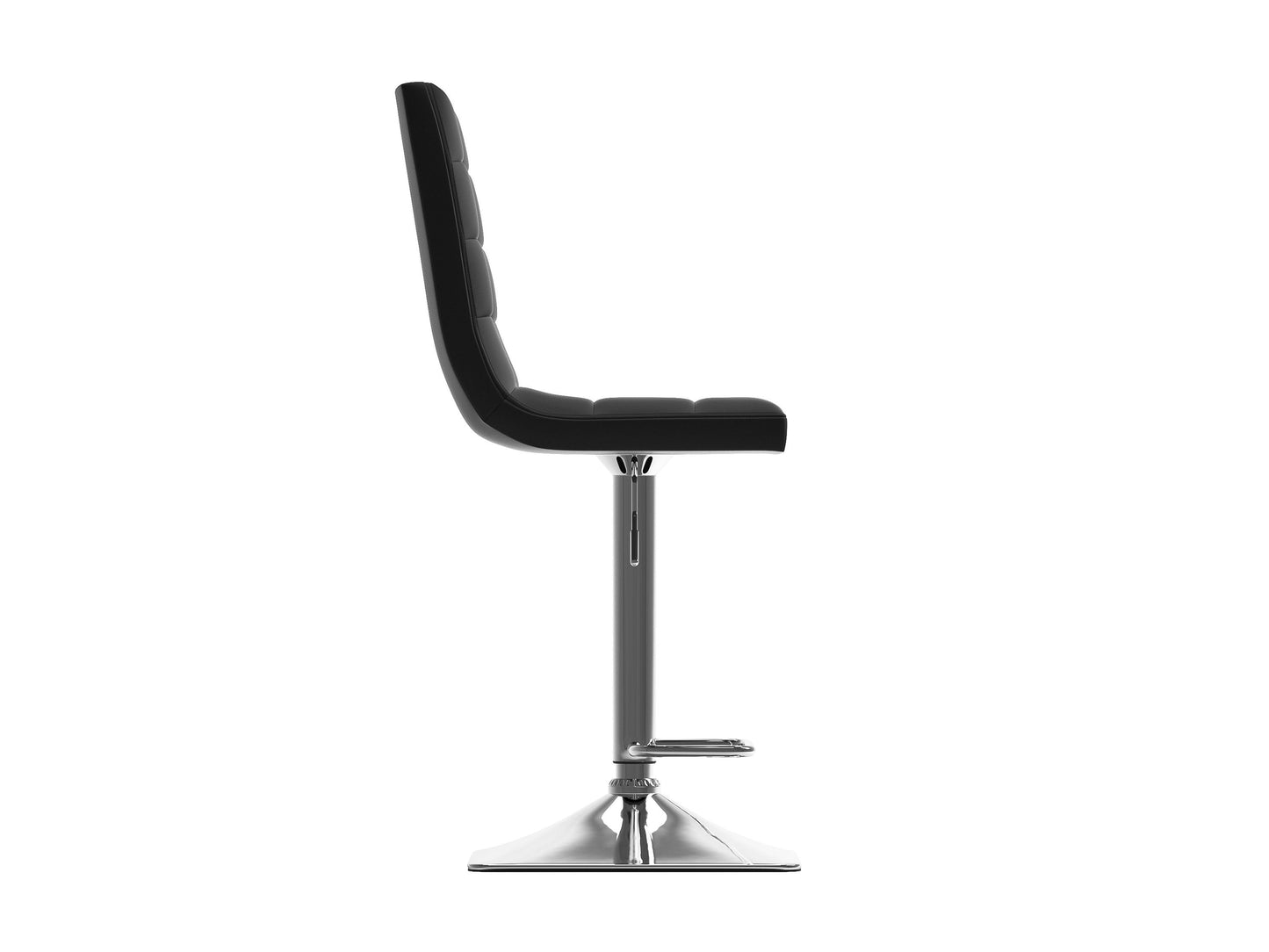 Black high back bar stools, set of 2, with sleek metal frames and cushioned seats for modern kitchen or bar area.