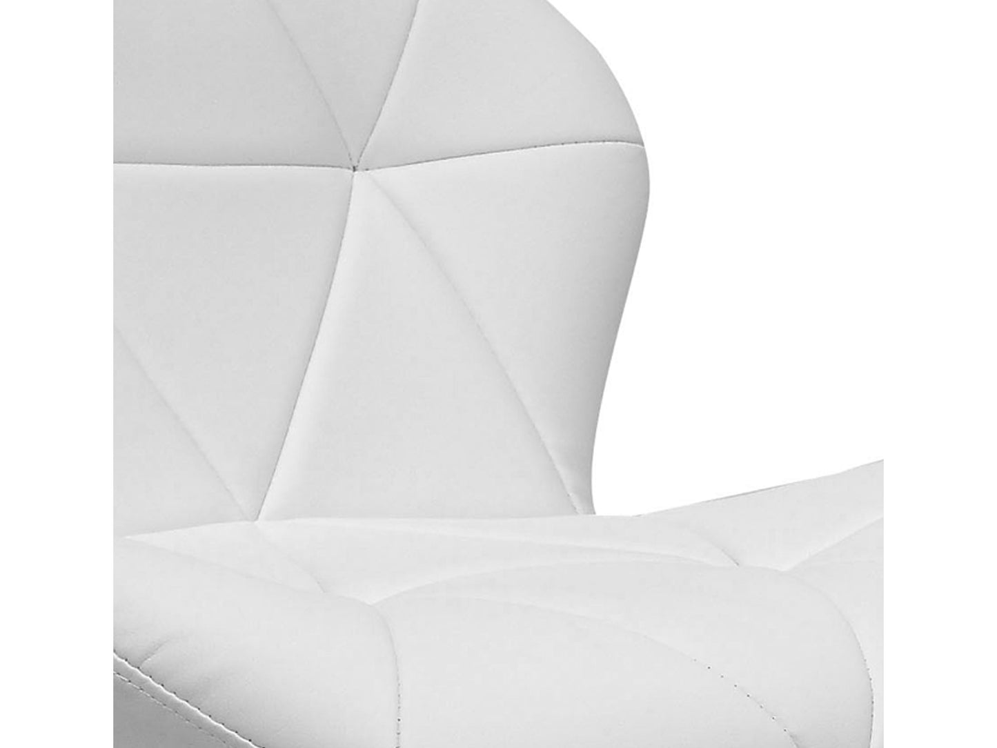 White bar stools with backs, set of 2, featuring cushioned seats, chrome footrests, and sleek modern design.