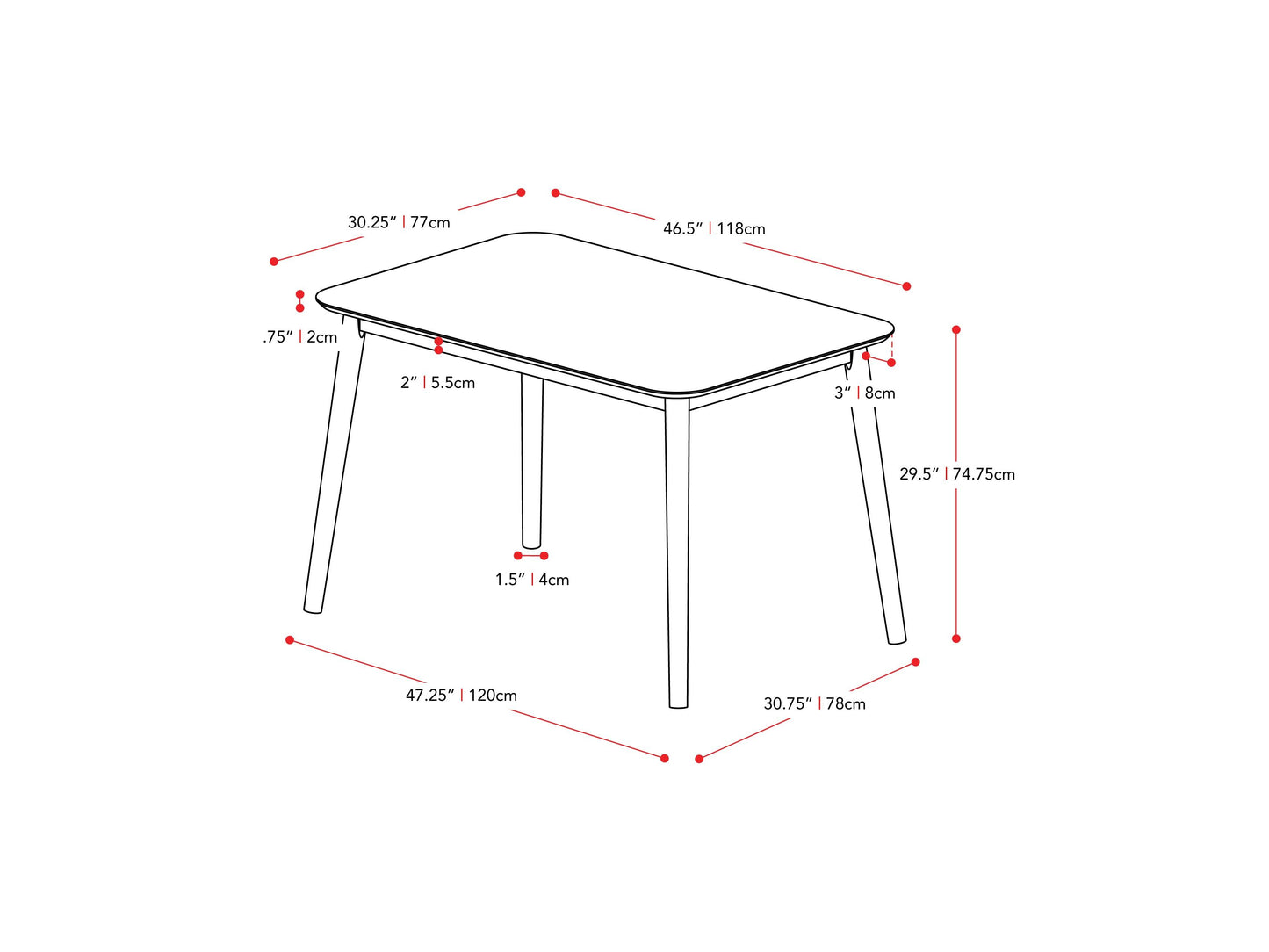 Grey dining table with sleek metal legs, rectangular wooden top, and modern minimalist design. Ideal for contemporary dining rooms and kitchens.