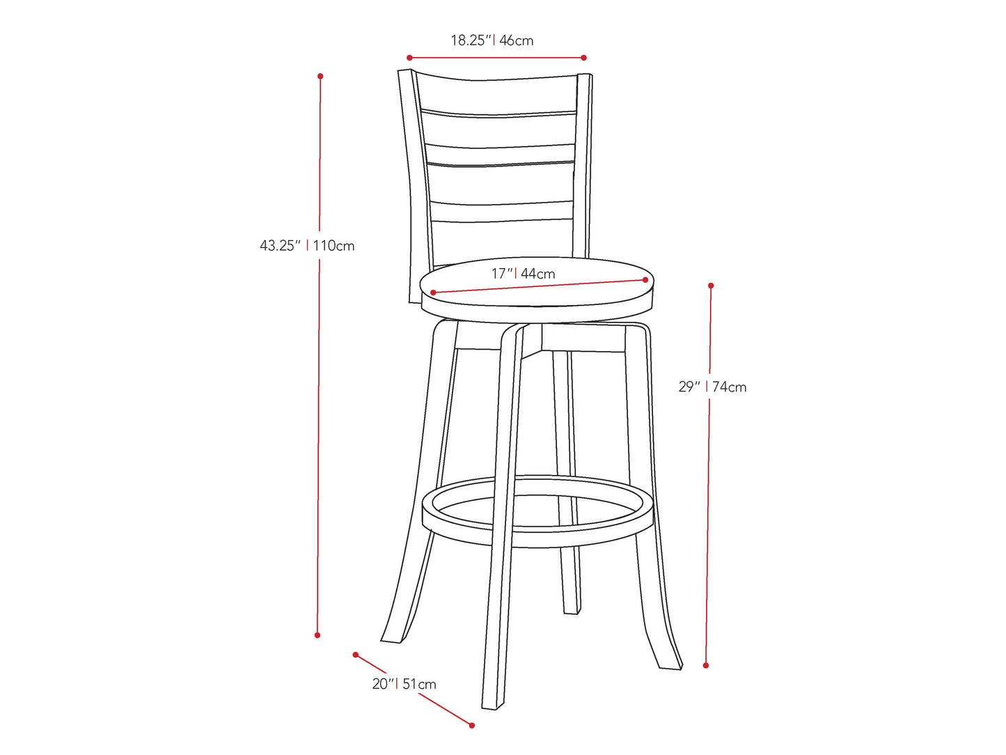 Dark wood bar stool with black metal legs, featuring a round seat and footrest. Ideal for bar height counters, blending rustic and industrial design elements. Perfect for modern kitchens and home bars.