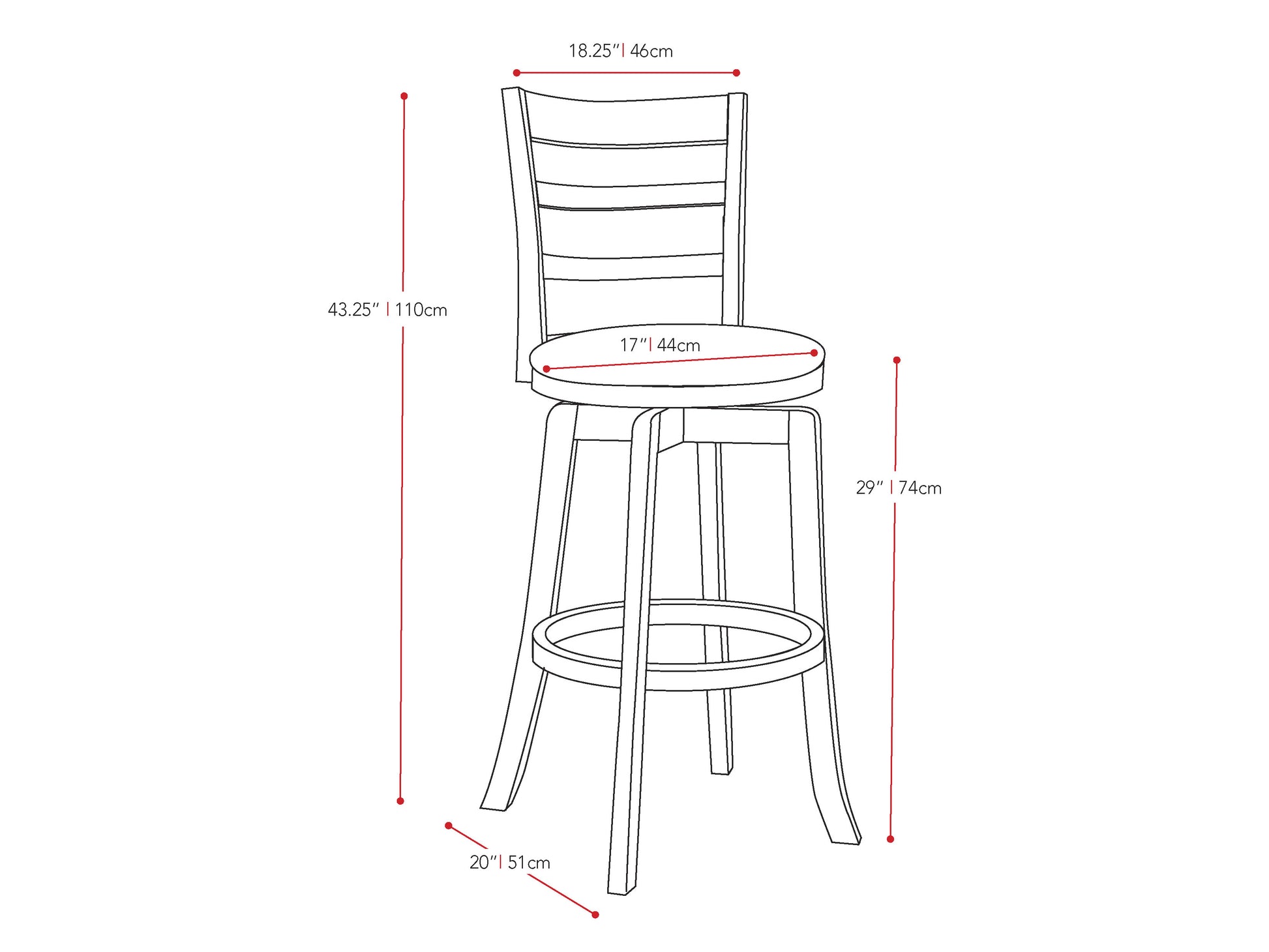 Dark wood bar stool with black metal legs, featuring a round seat and footrest. Ideal for bar height counters, blending rustic and industrial design elements. Perfect for modern kitchens and home bars.