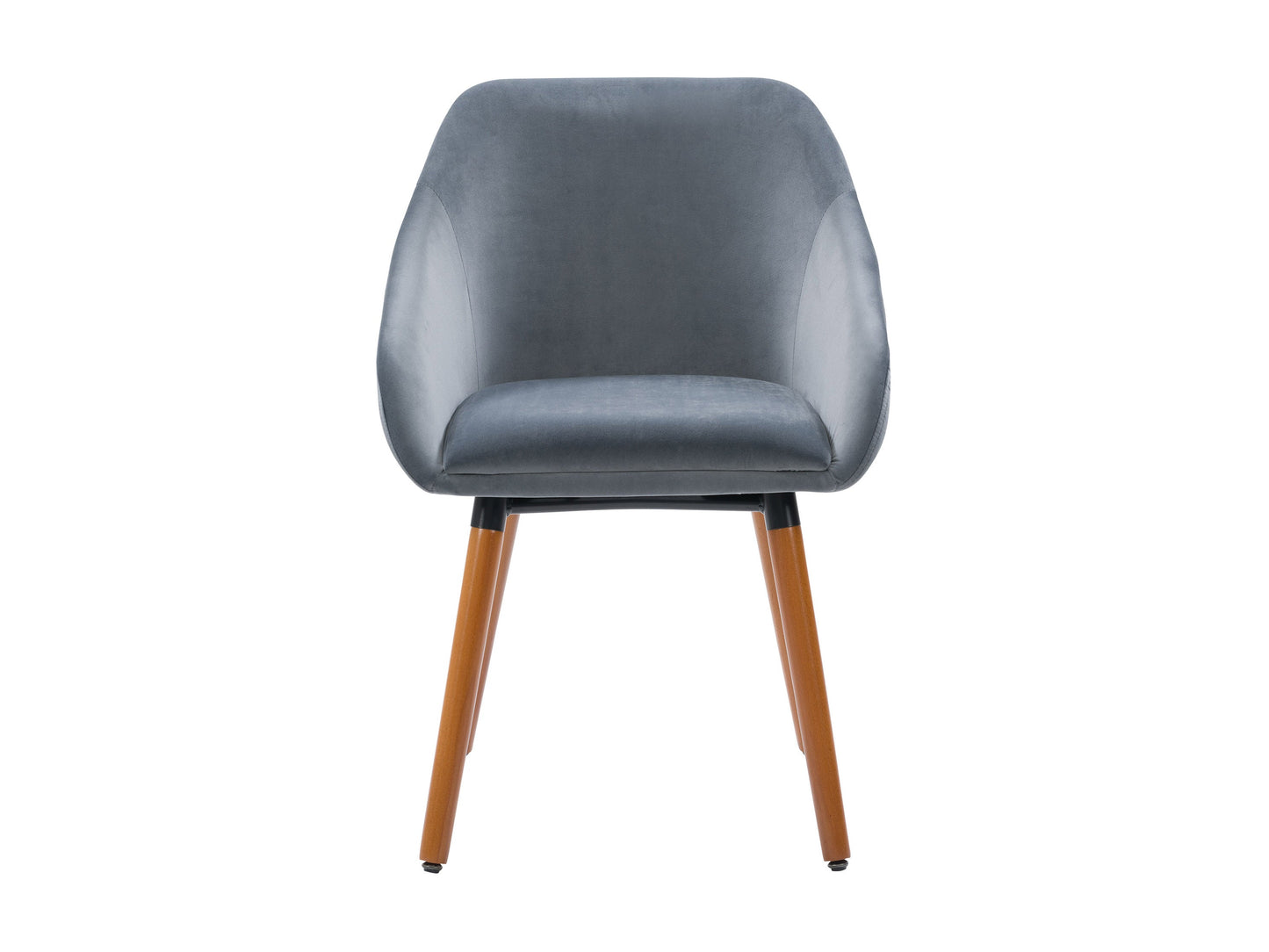 Grey velvet dining chairs set of 2 with gold metal legs, tufted backrest, and modern design.