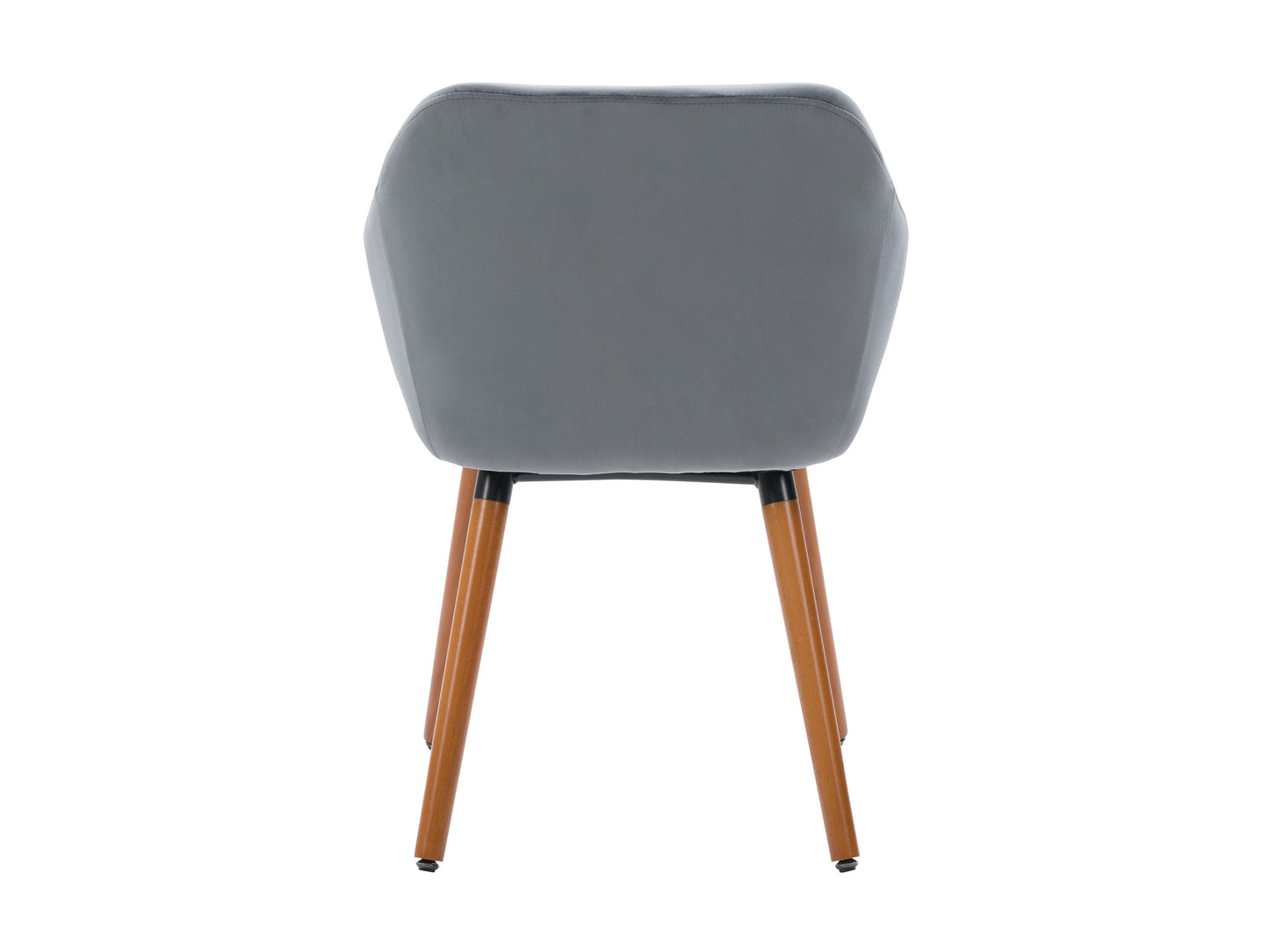 Elegant grey velvet dining chairs set of 2 with gold metal legs and tufted backrest for modern dining room.