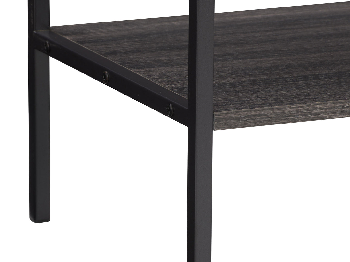 Rustic farmhouse console table with natural wood finish, featuring a spacious rectangular top, sturdy metal frame, and lower shelf for storage. Ideal for entryways or living rooms, blending style and functionality.
