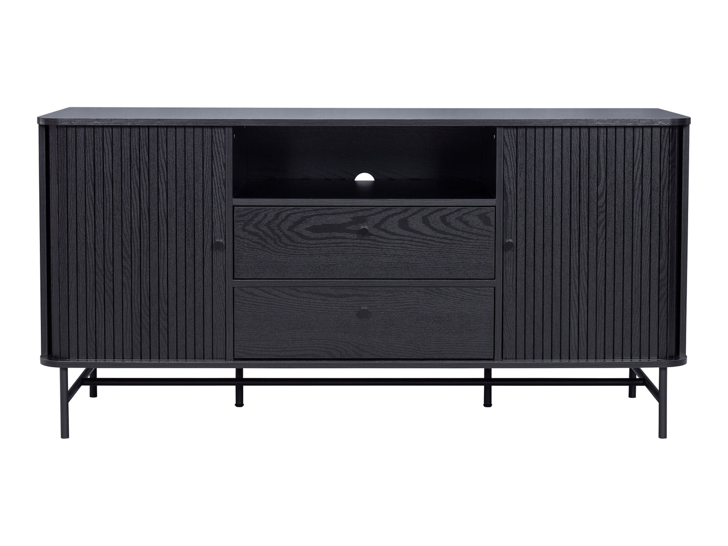 Black Curved Sideboard Buffet
