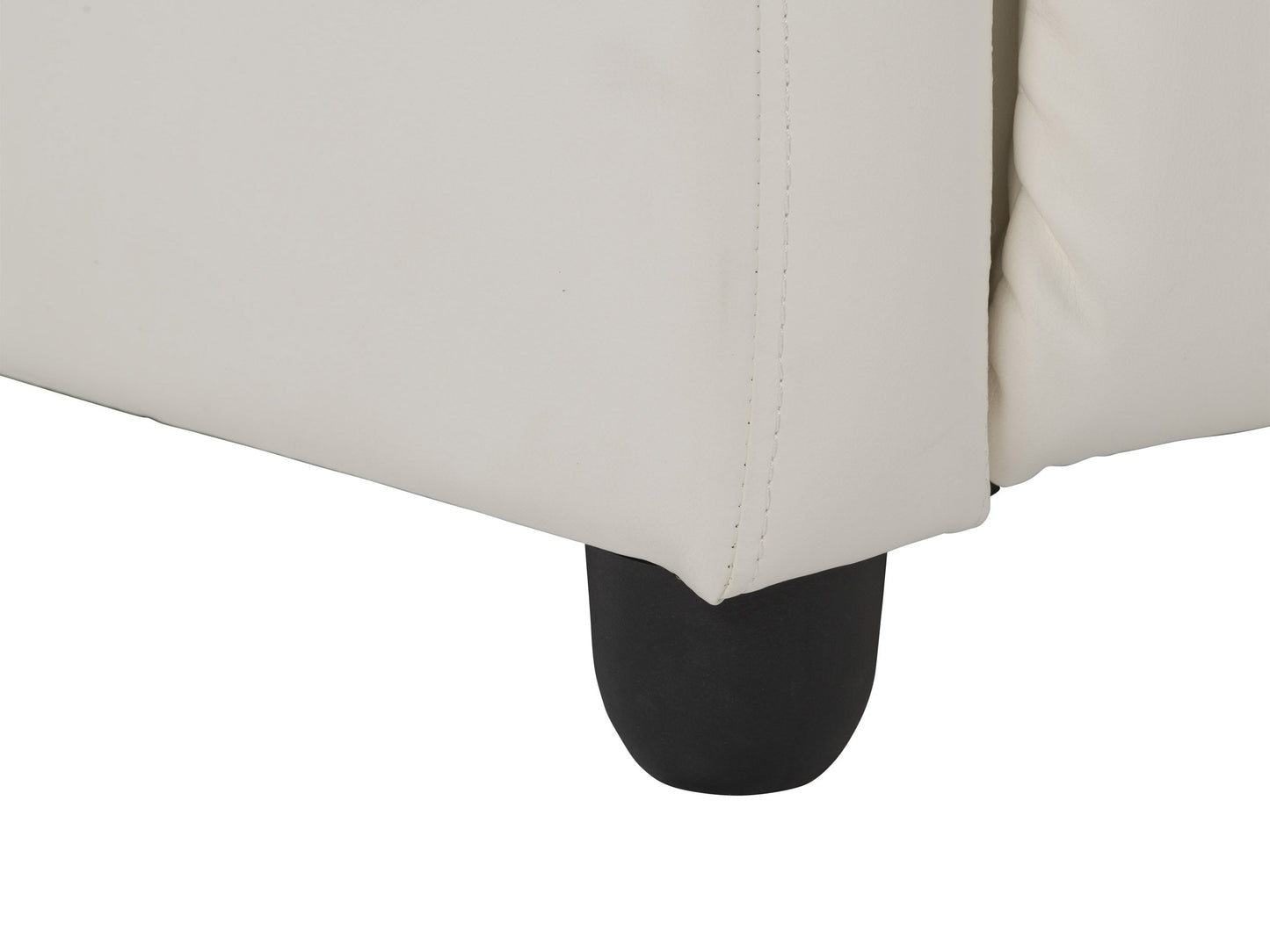 White push back recliner with plush cushioning, sleek design, and durable fabric upholstery.