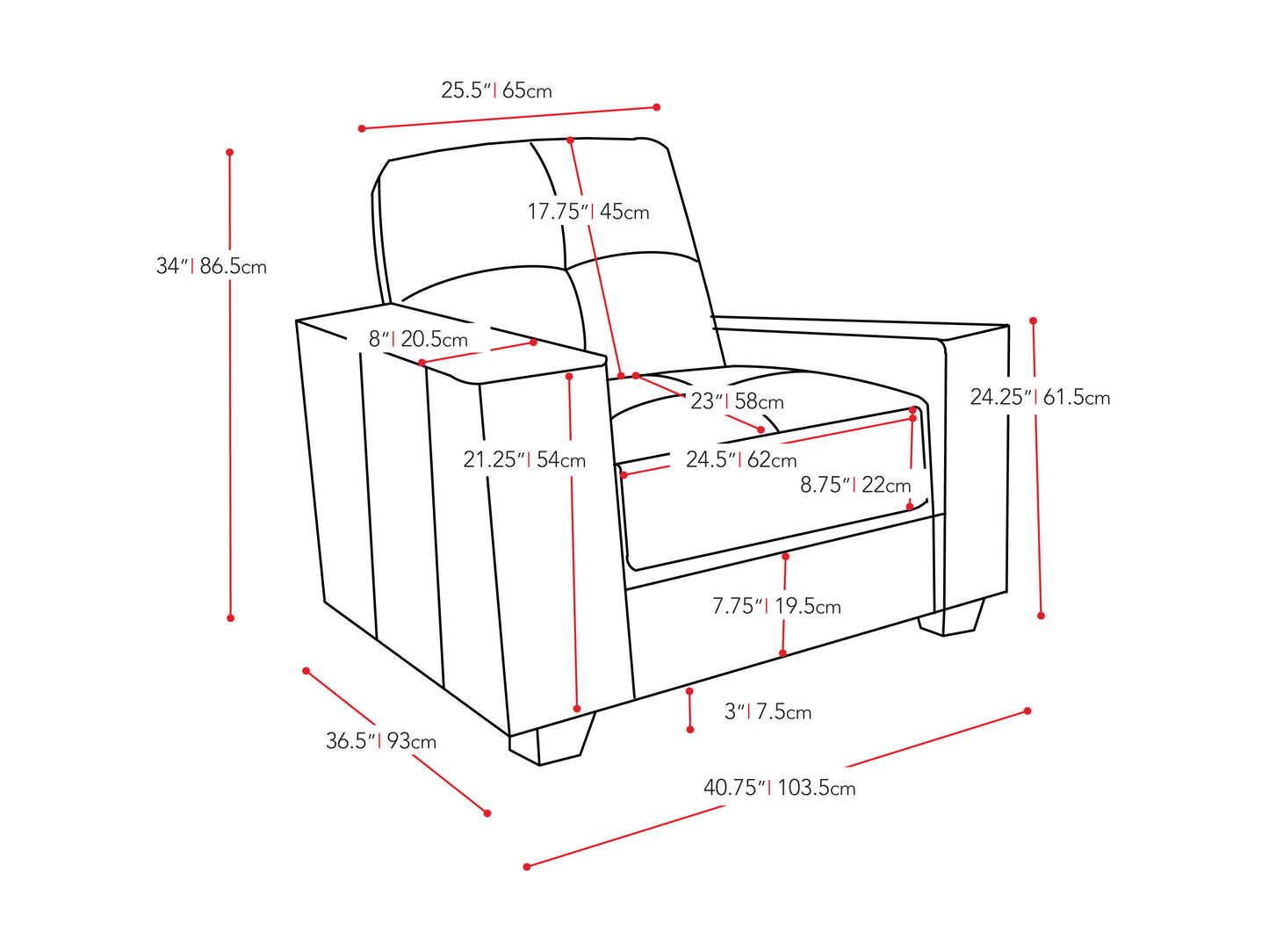Wide armchair with beige fabric upholstery, dark wooden legs, and plush cushions, featuring wide armrests and a contemporary design. Perfect for modern living rooms or cozy reading nooks.