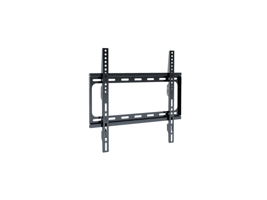 Fixed TV wall mount for 26" - 65" TVs, black steel construction, slim profile, easy installation, compatible with various TV brands, secure and stable support, perfect for living rooms and home theaters.