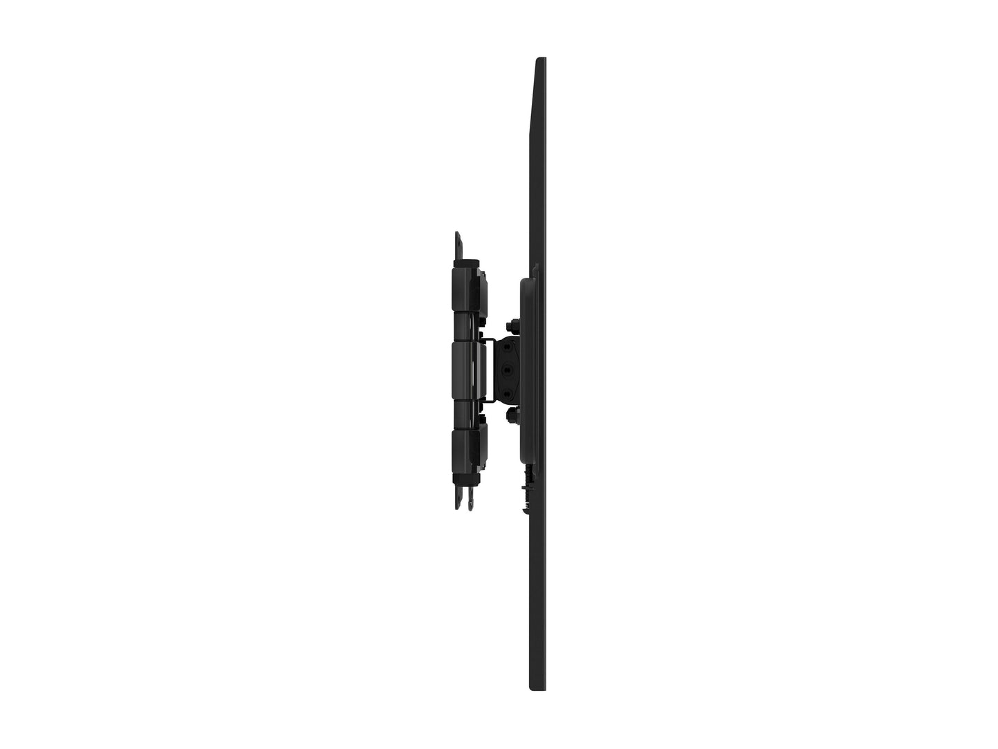 Full motion TV wall mount for 70" screens, black steel construction with adjustable tilt and swivel features.