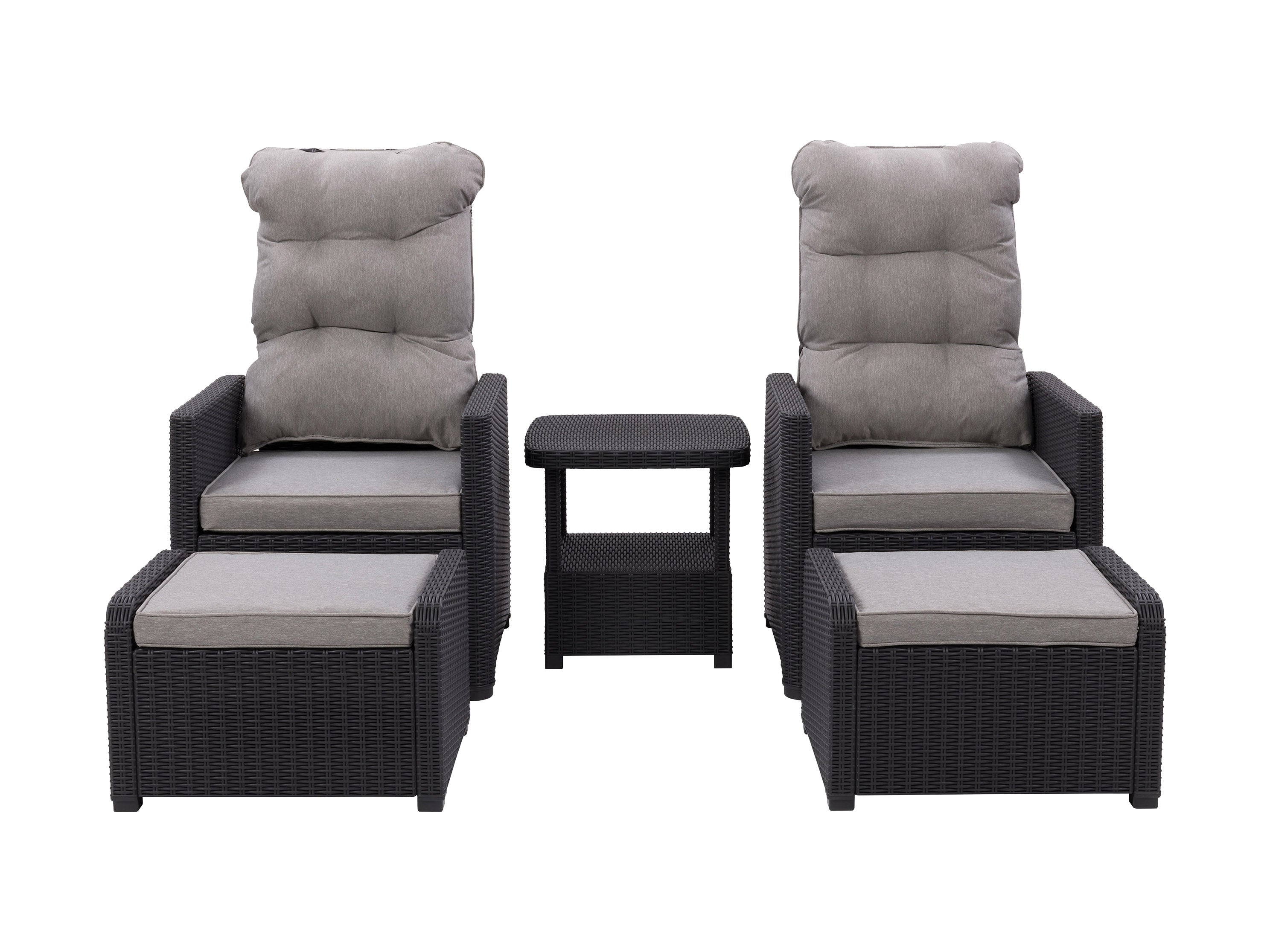 Beige Patio Recliner and Ottoman Set, 5pc – CorLiving Furniture
