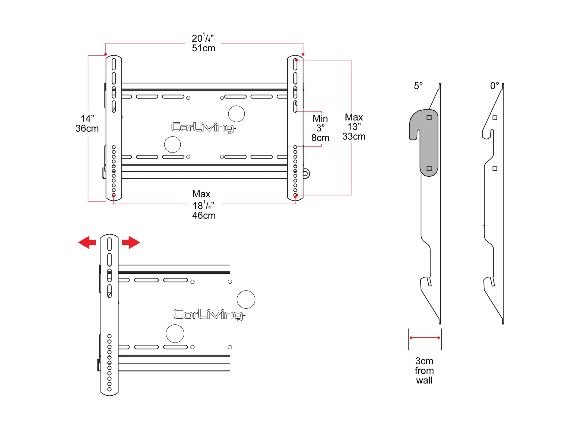 Adjustable 65 inch TV wall mount for 27-65 inch screens, featuring sturdy black metal construction with tilt and swivel capabilities for optimal viewing angles, compatible with various TV brands and models.