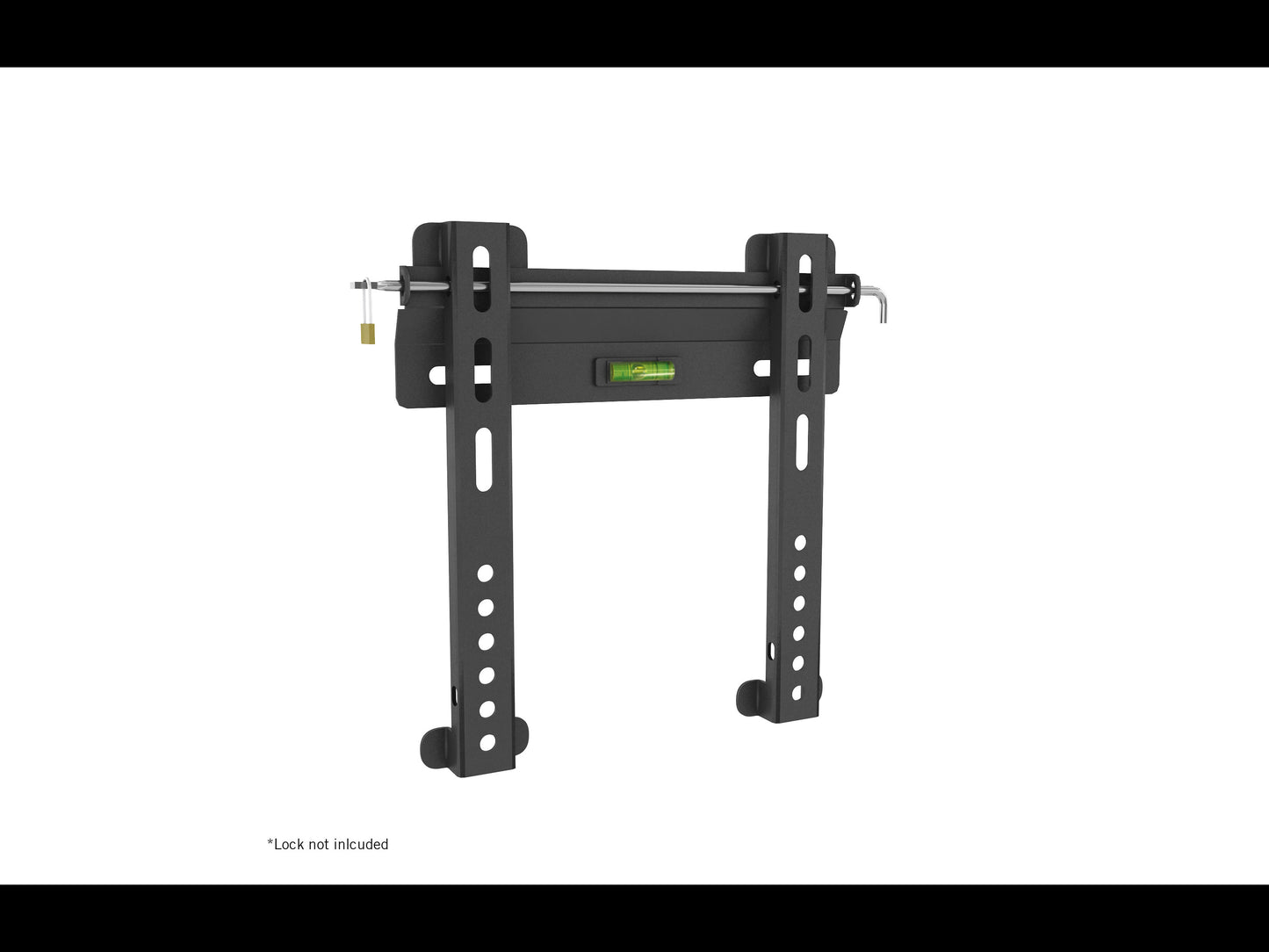Fixed TV wall mount for 18" - 32" TVs in black metal with a low-profile design, featuring a sturdy frame, easy installation, and secure support for flat-screen televisions.