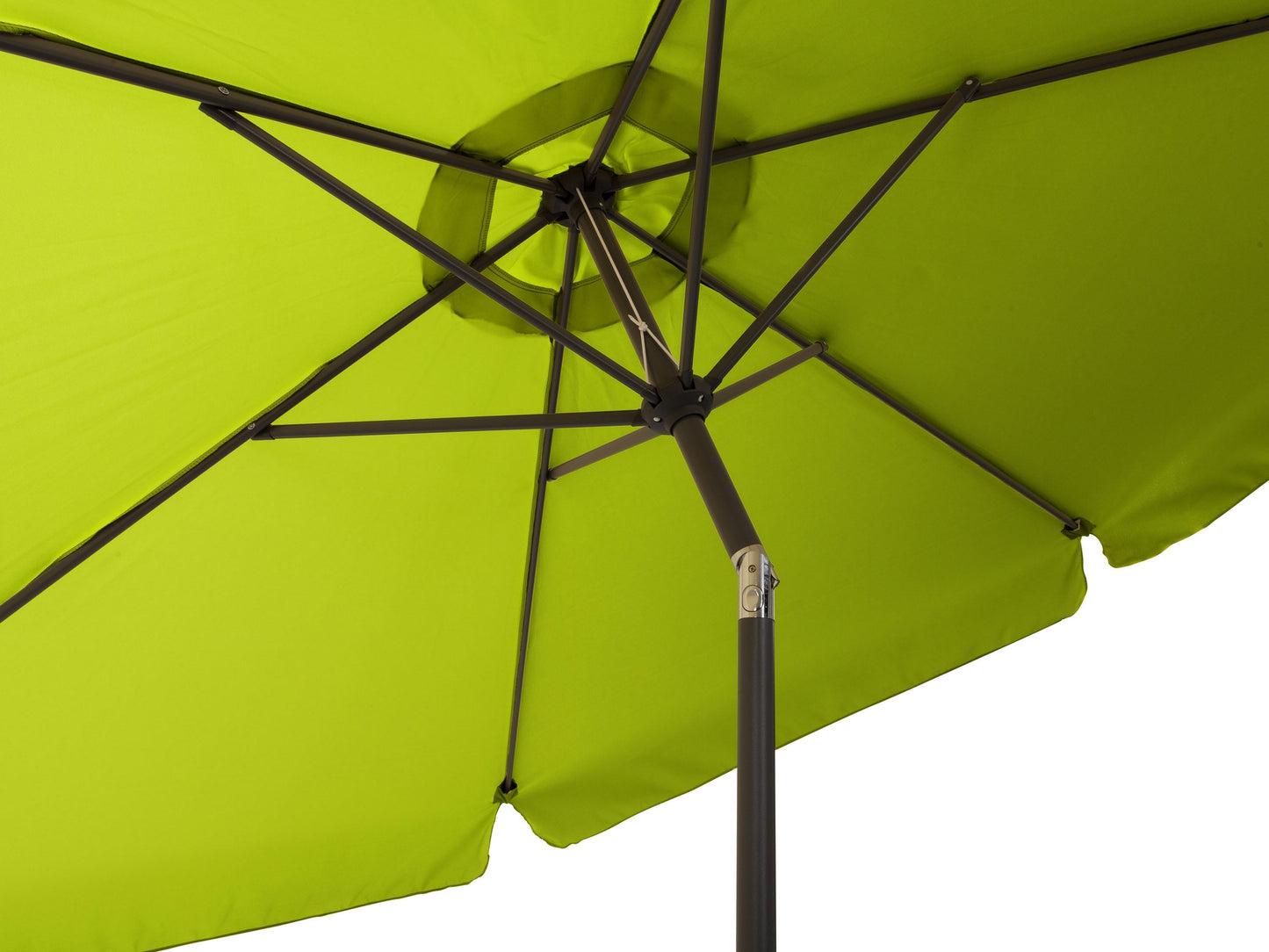 Lime green 10ft patio umbrella with tilting feature and round canopy for outdoor shade.