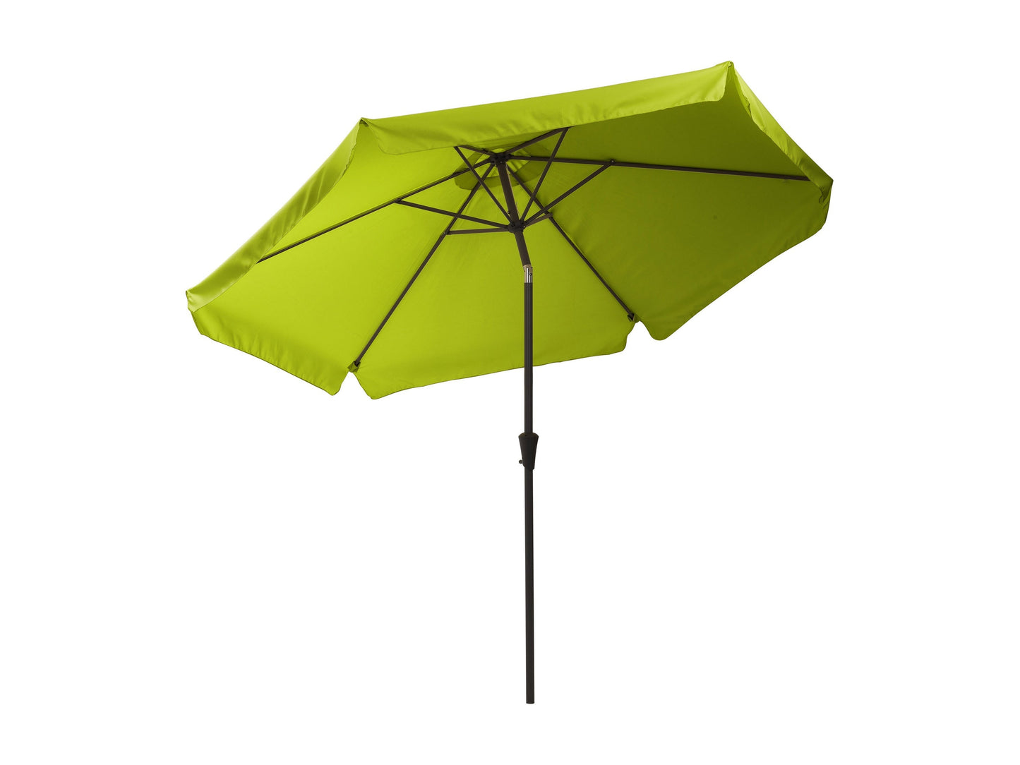 Lime green 10ft patio umbrella with round tilting feature and sturdy metal frame for outdoor use.