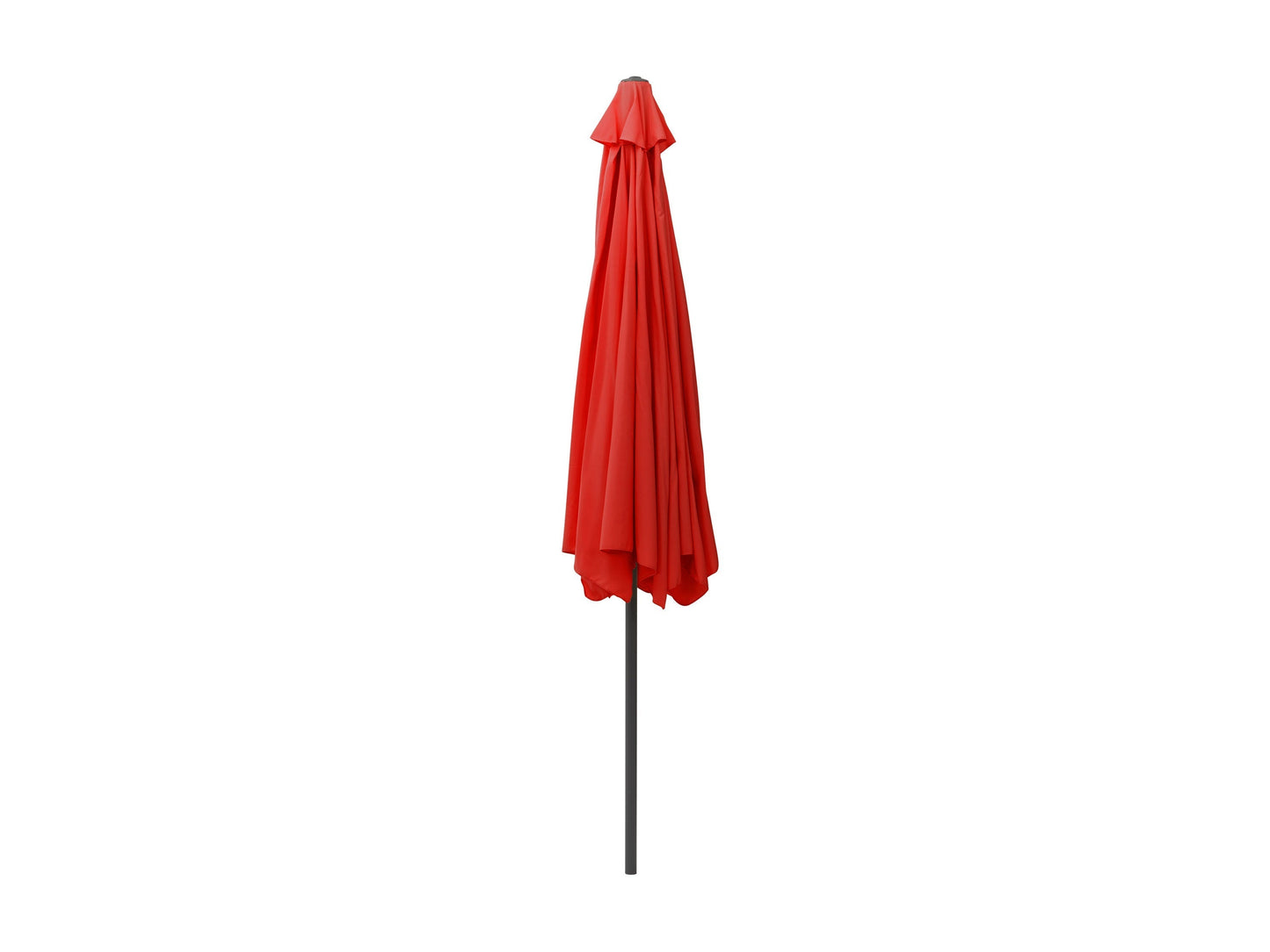 Crimson red 10ft patio umbrella with round tilting feature, sturdy metal pole, and weather-resistant fabric.