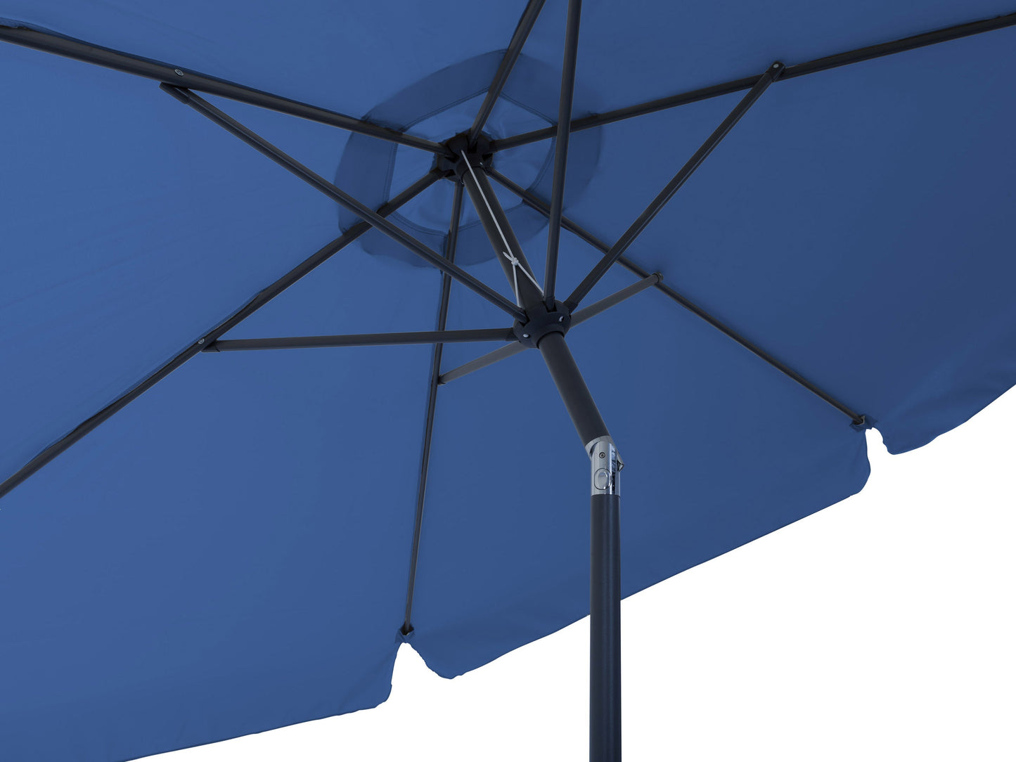 Cobalt blue 10ft patio umbrella with tilting feature and round canopy for outdoor shade.
