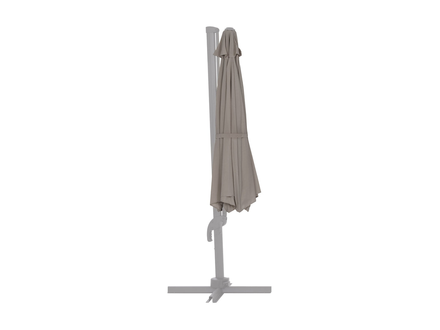 11.5ft deluxe offset patio umbrella canopy replacement in beige with UV-resistant fabric, featuring a vented top for airflow and reinforced stitching for durability. Ideal for outdoor patio furniture shade.
