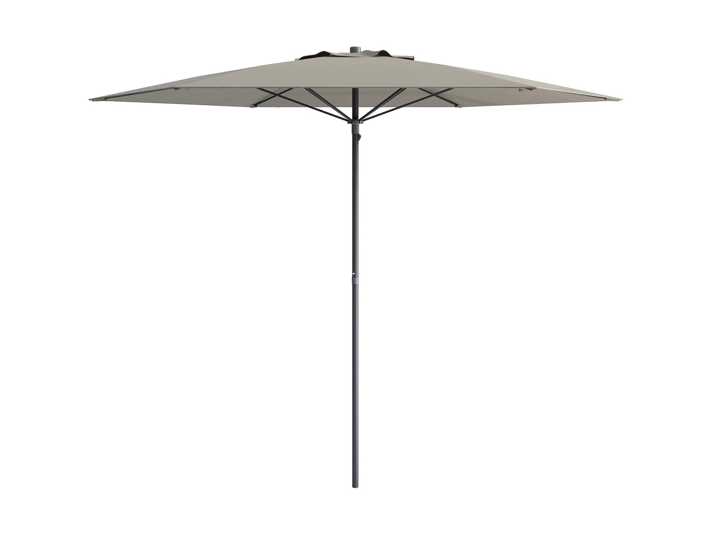 Sandy grey 7.5ft beach umbrella with UV protection, sturdy aluminum pole, and adjustable tilt mechanism.